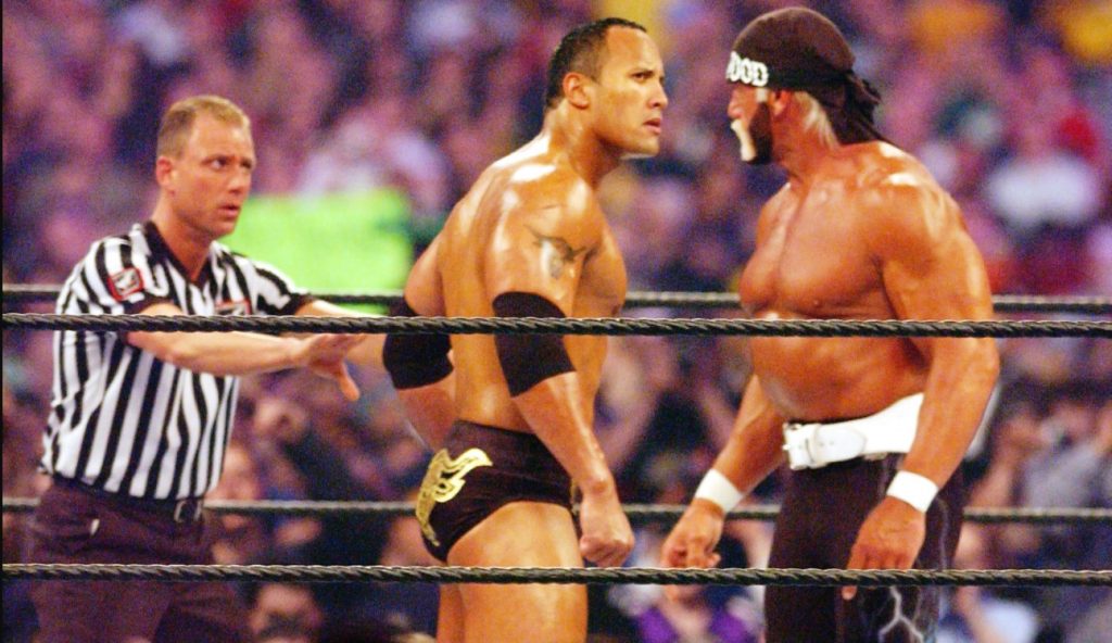 wwe wrestlemania 18 rock hulk hogan