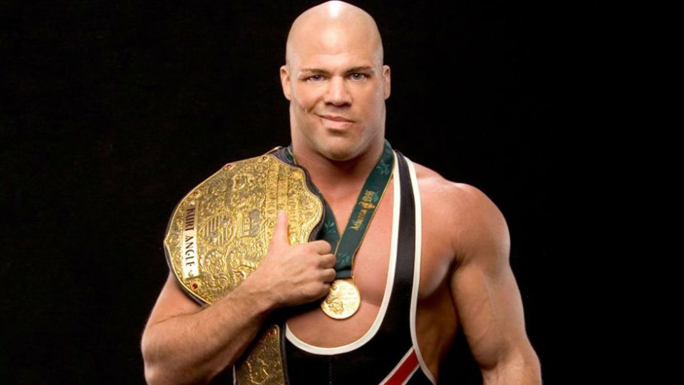 kurt angle wwe world title gold medal
