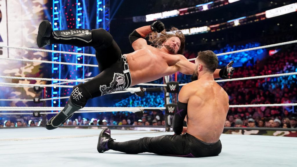 aj styles survivor series wwe forearm