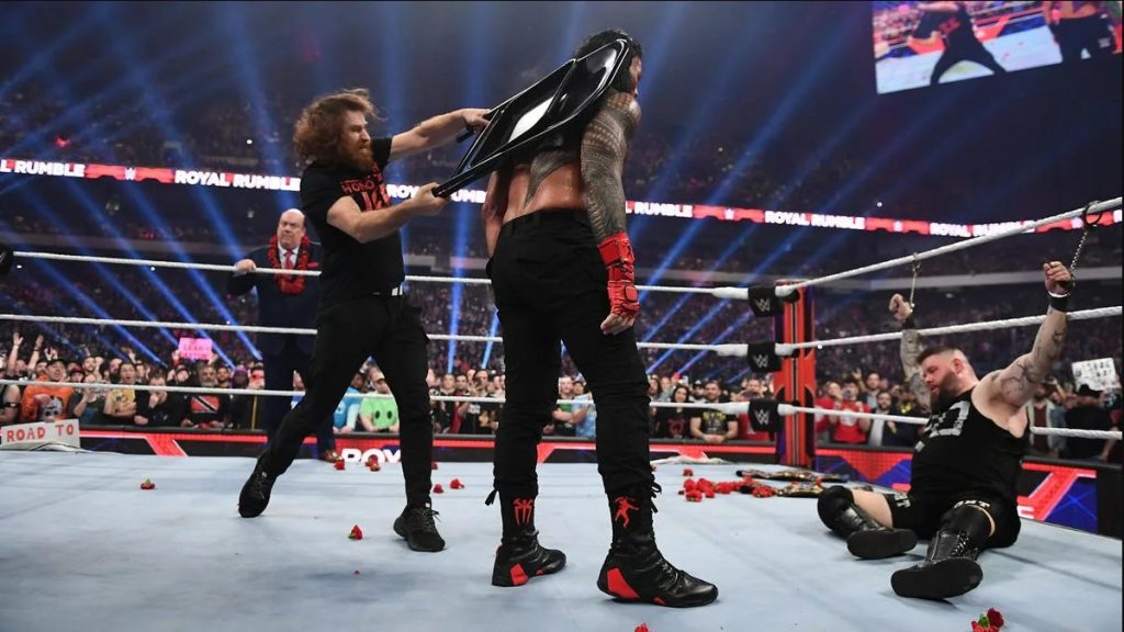 sami zayn roman reigns wwe royal rumble chair