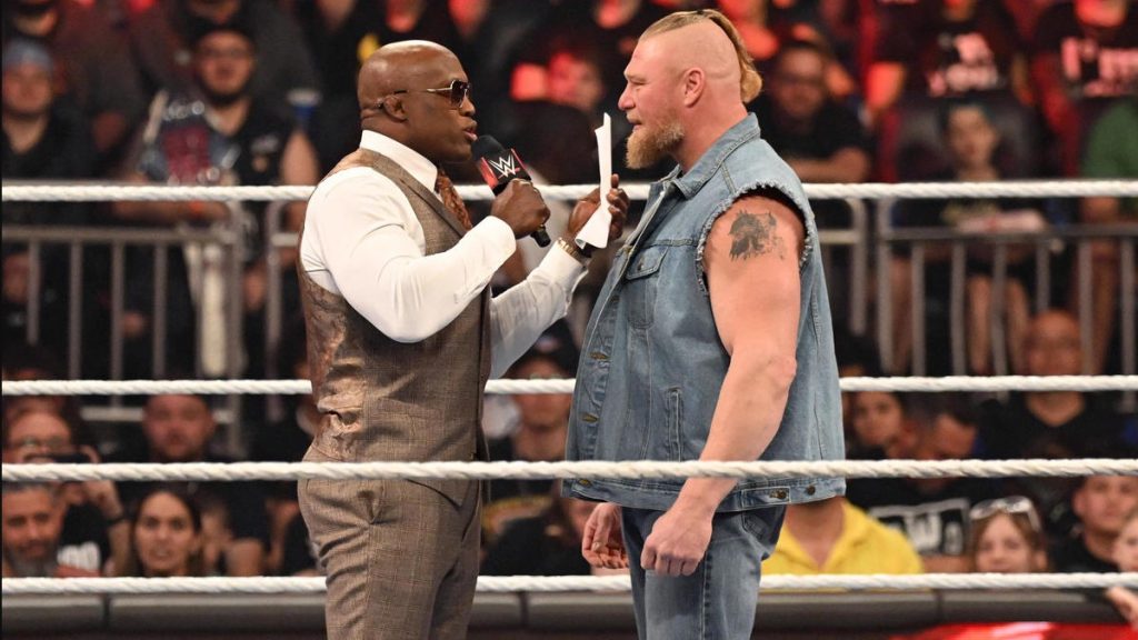 brock lesnar bobby lashley wwe raw staredown