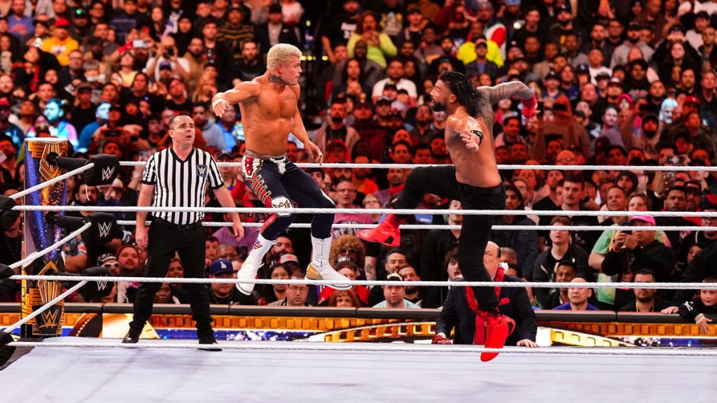 roman reigns cody rhodes wrestlemania punch