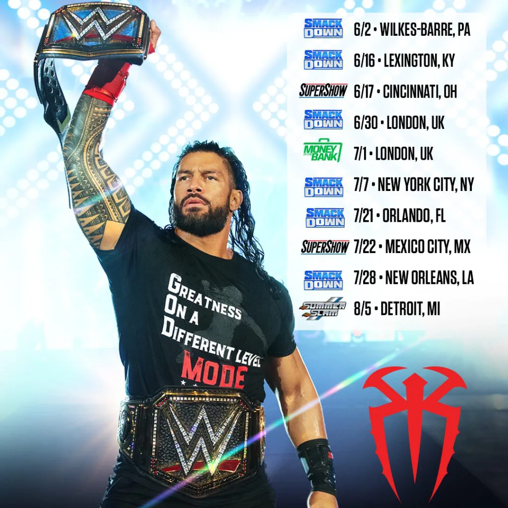 Roman Reigns Schedule
