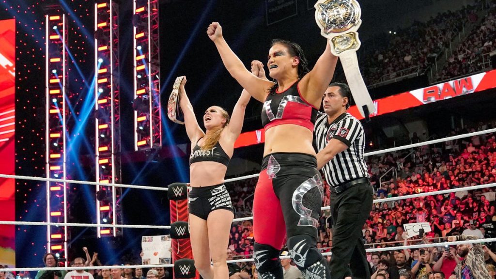 ronda rousey shayna baszler tag team champions wwe