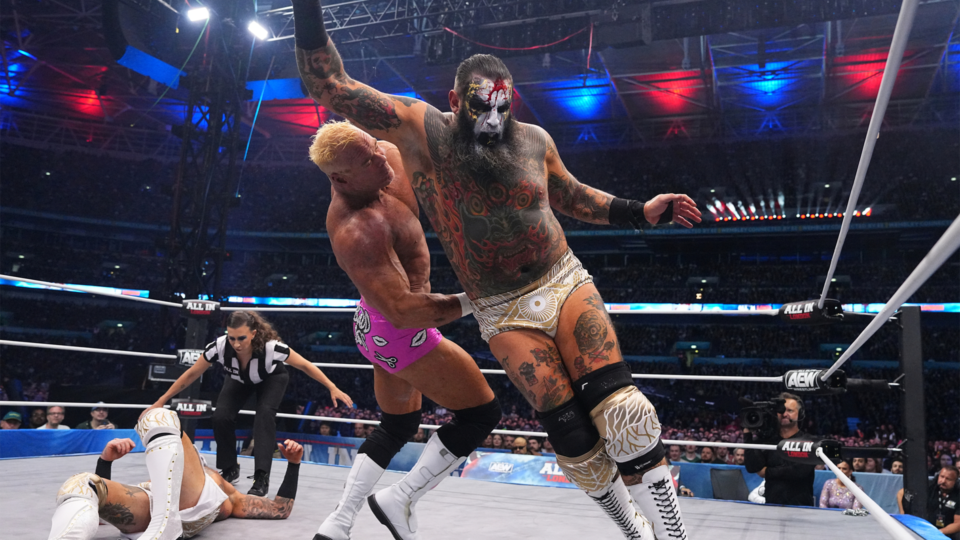 Brody King hitting a clothesline on Billy Gunn at AEW All In