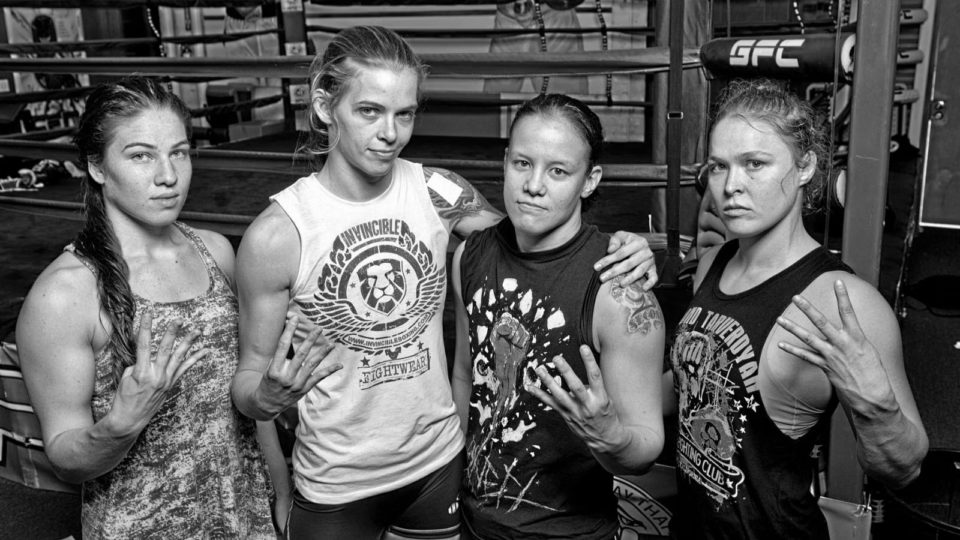 Marina Shafir, Jessamyn Duke, Shayna Baszler and Ronda Rousey