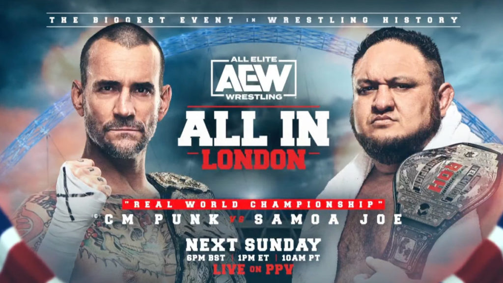 aew all in cm punk samoa joe real world title