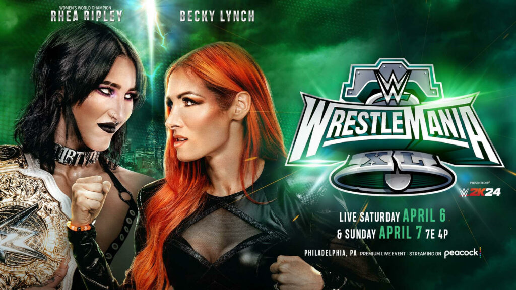 wwe wrestlemania 40 rhea ripley becky lynch