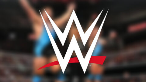 WWE logo over blurred Creeds Ivy Nile
