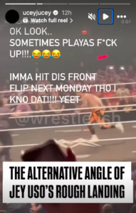 Jey Uso social media screenshot