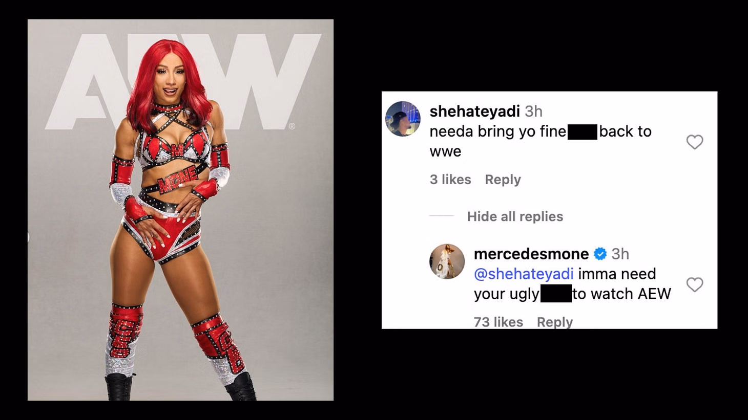 Mercedes Mone social media post