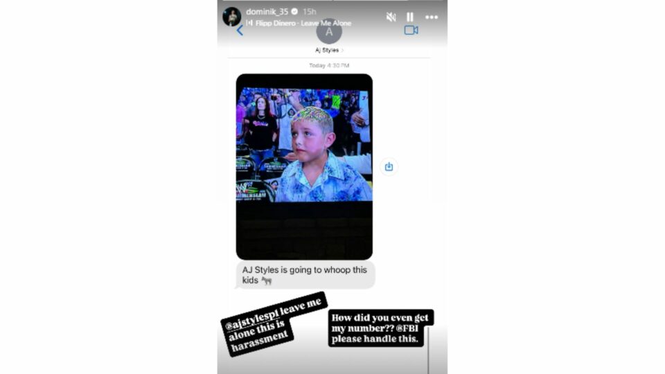 Domink Mysterio's IG story