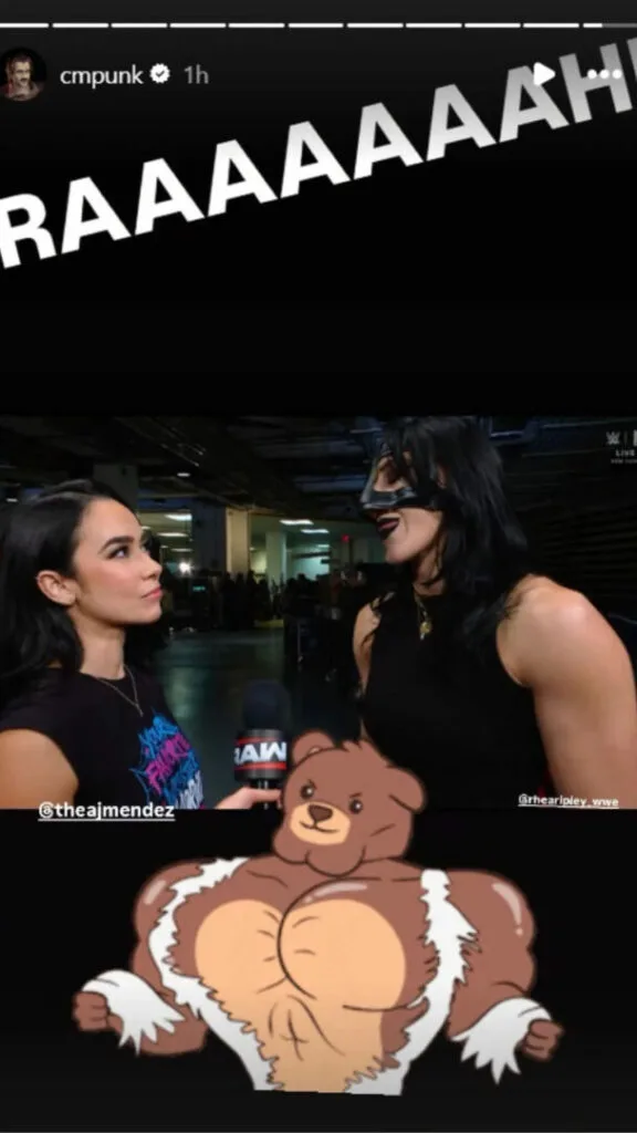 CM Punk AJ Lee Rhea Ripley screengrab